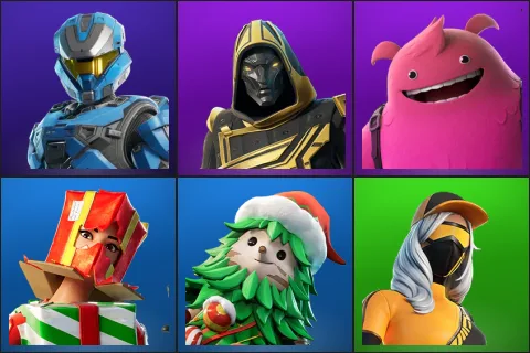 UNSC Spartan, Blitz Knight, Yeddy, Holiday Boxy, Winterfest Bushranger, Runway Racer