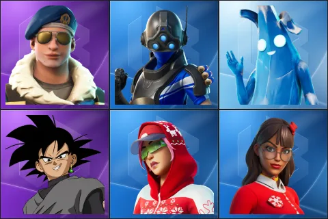 Royale Bomber, Trilogy, Polar Peely, Goku Black, Arctic Adeline, Krisabelle