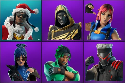 Santa Dogg, Blitz Knight, Explorer Emilie, Hope, Sage, Shinji