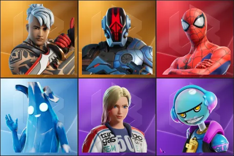 Ronin, The Foundation, Spider-Man, Polar Peely, Dueling Dragons Jackie, Gumbo
