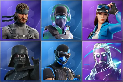 Solid Snake, Breakpoint, Cloud Striker, Darth Vader, Fixer, Galaxy