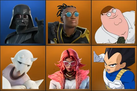 Darth Vader, Malik, Peter Griffin, Snap, Valeria, Vegeta