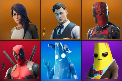 Gear Specialist Maya, Midas, Red Knight, Deadpool, Polar Peely, Agent Peely