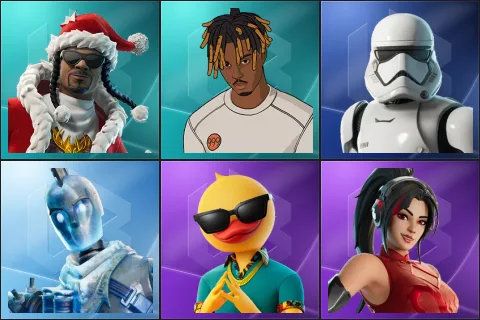 Santa Dogg, Slayer Juice WRLD, First Order Stormtrooper, Glacial Dummy, Cluster, Dragonheart Demi