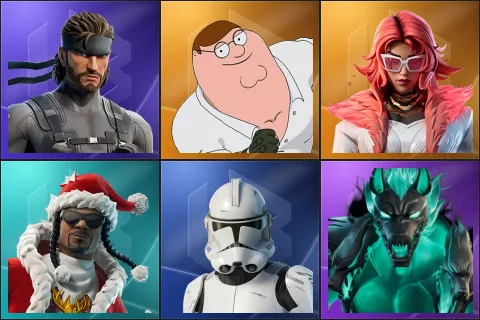 Solid Snake, Peter Griffin, Valeria, Santa Dogg, Clone Trooper, Cerberus