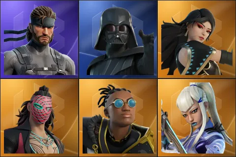 Solid Snake, Darth Vader, Era, Kado Thorne, Malik, Mizuki