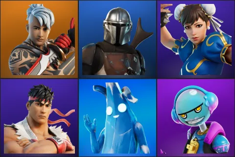 Ronin, Mandalorian, Chun-Li, Ryu, Polar Peely, Gumbo