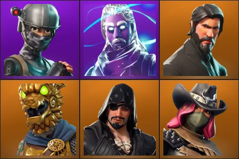 Elite Agent, Galaxy, The Reaper, Battle Hound, Blackheart, Calamity