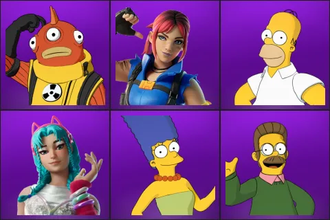 Blinky Fishstick, Explorer Emilie, Homer Simpson, Katalina, Marge Simpson, Ned Flanders