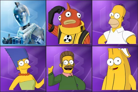 Glacial Dummy, Blinky Fishstick, Homer Simpson, Marge Simpson, Ned Flanders, Springfielder Peely