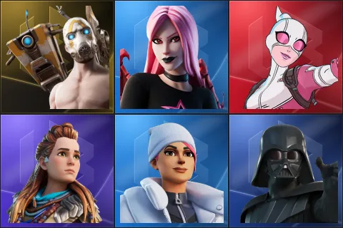 Psycho Bandit, Haze, Gwenpool, Aloy, Blizzard Bomber, Darth Vader