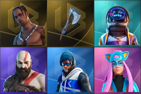 Travis Scott, Leviathan Axe, Astro Jack, Kratos, Point Patroller, Alli