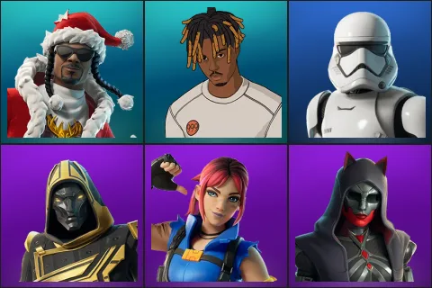 Santa Dogg, Slayer Juice WRLD, First Order Stormtrooper, Blitz Knight, Explorer Emilie, Felina