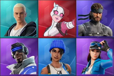 Slim Shady, Gwenpool, Solid Snake, Blue Striker, Blue Team Leader, Cloud Striker