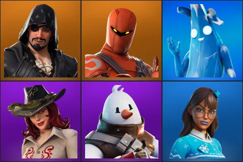 Blackheart, Hybrid, Polar Peely, Sidewinder, Snowmando, Blizzabelle