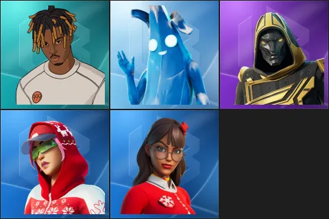 Slayer Juice WRLD, Polar Peely, Blitz Knight, Arctic Adeline, Krisabelle