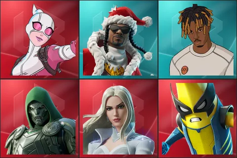 Gwenpool, Santa Dogg, Slayer Juice WRLD, Doom, Emma Frost, Peelverine