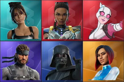 Iconic Kim Kardashian, Shuri, Gwenpool, Solid Snake, Darth Vader, Firebrand
