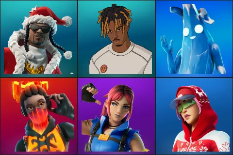 Santa Dogg, Slayer Juice WRLD, Polar Peely, Tectonic Komplex, Explorer Emilie, Arctic Adeline
