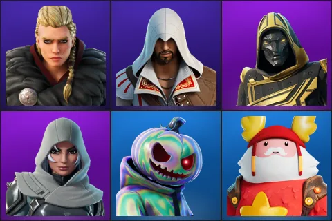 Eivor Varinsdottir, Ezio Auditore, Blitz Knight, Vanguard Zadie, Chrome Punk, Guff Gringle