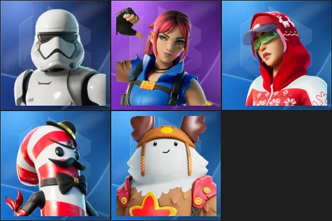 First Order Stormtrooper, Explorer Emilie, Arctic Adeline, Mr. Dappermint, Sled Ready Guff