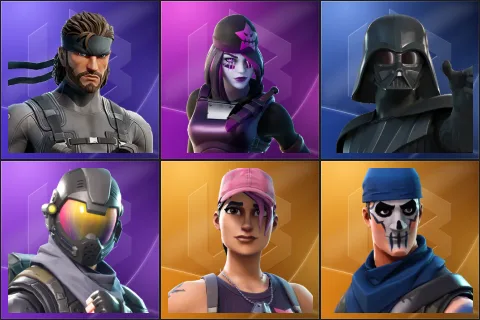 Solid Snake, Dark Skully, Darth Vader, Rogue Agent, Rose Team Leader, Warpaint