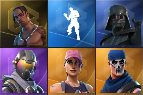 Travis Scott, Laugh It Up, Darth Vader, Rogue Agent, Rose Team Leader, Warpaint