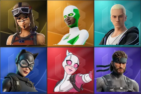 Renegade Raider, Backlash, Slim Shady, Catwoman Zero, Gwenpool, Solid Snake