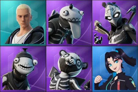 Slim Shady, Bone Boss, Bone Ravage, Fishskull, Skull Squad Leader, Zoe Clash