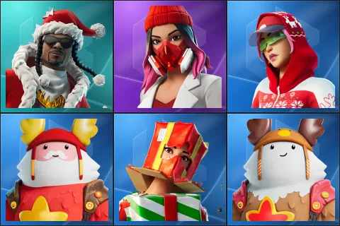 Santa Dogg, Yulejacket, Arctic Adeline, Guff Gringle, Holiday Boxy, Sled Ready Guff