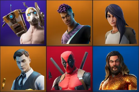 Psycho Bandit, Fade, Gear Specialist Maya, Midas, Deadpool, Aquaman