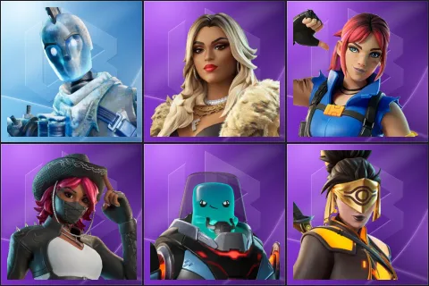Glacial Dummy, Dylan, Explorer Emilie, Omen Hunter Calamity, The Guardian, The Voidblade