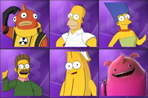 Blinky Fishstick, Homer Simpson, Marge Simpson, Ned Flanders, Springfielder Peely, Yeddy