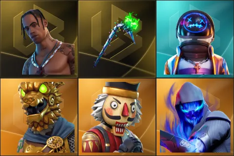 Travis Scott, Merry Mint Axe, Astro Jack, Battle Hound, Crackshot, Fusion