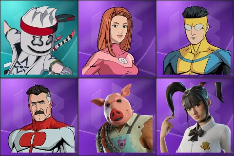 MARSHINOBI, Atom Eve, Invincible, Omni-Man, Pig the Butcher, Yuki Yubari