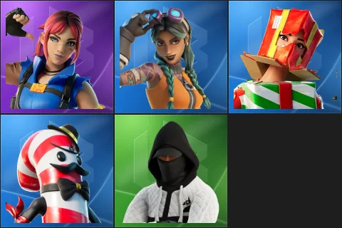 Explorer Emilie, Combat Tech Jules, Holiday Boxy, Mr. Dappermint, Stash'd