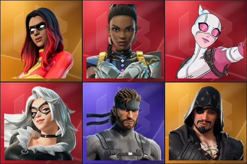 Joltara, Shuri, Gwenpool, Black Cat, Solid Snake, Blackheart