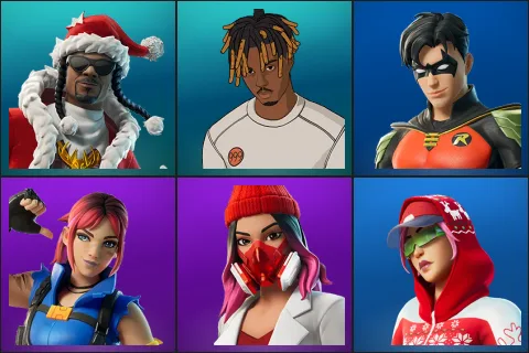 Santa Dogg, Slayer Juice WRLD, Robin, Explorer Emilie, Yulejacket, Arctic Adeline