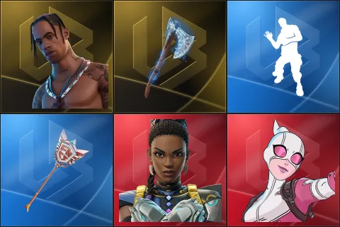 Travis Scott, Leviathan Axe, Laugh It Up, The Axe of Champions 2.0, Shuri, Gwenpool