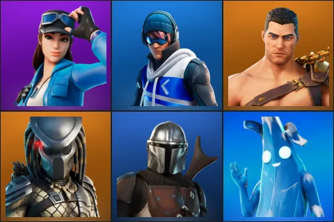 Cloud Striker, Point Patroller, Menace, Predator, Mandalorian, Polar Peely