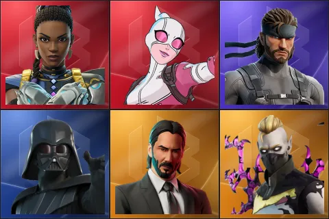 Shuri, Gwenpool, Solid Snake, Darth Vader, John Wick, Driftwalker