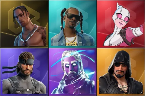 Travis Scott, Snoop Dogg, Gwenpool, Solid Snake, Galaxy, Blackheart