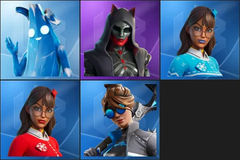 Polar Peely, Felina, Blizzabelle, Krisabelle, Wavebreaker