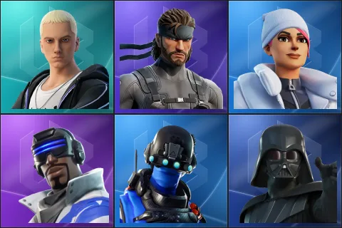 Slim Shady, Solid Snake, Blizzard Bomber, Blue Striker, Carbon Commando, Darth Vader
