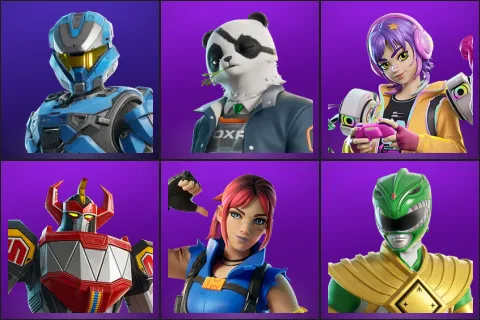 UNSC Spartan, Agent Patch, Battle Gamer Mae, Dino Megazord, Explorer Emilie, Green Ranger