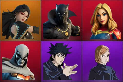 Era, Black Panther, Captain Marvel, Taskmaster, Megumi Fushiguro, Nobara Kugisaki