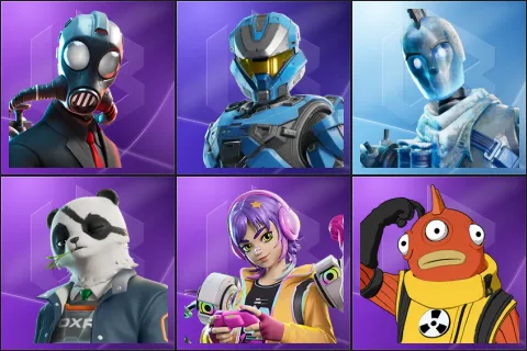 Chaos Agent, UNSC Spartan, Glacial Dummy, Agent Patch, Battle Gamer Mae, Blinky Fishstick