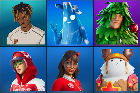 Slayer Juice WRLD, Polar Peely, Lt. Evergreen, Arctic Adeline, Krisabelle, Sled Ready Guff