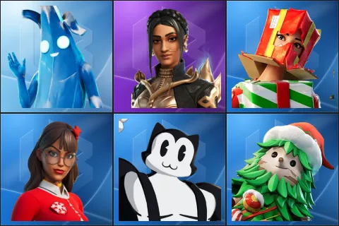 Polar Peely, Shanta, Holiday Boxy, Krisabelle, Toon Meowscles, Winterfest Bushranger