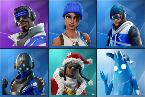 Blue Striker, Blue Team Leader, Point Patroller, Trilogy, Santa Dogg, Polar Peely